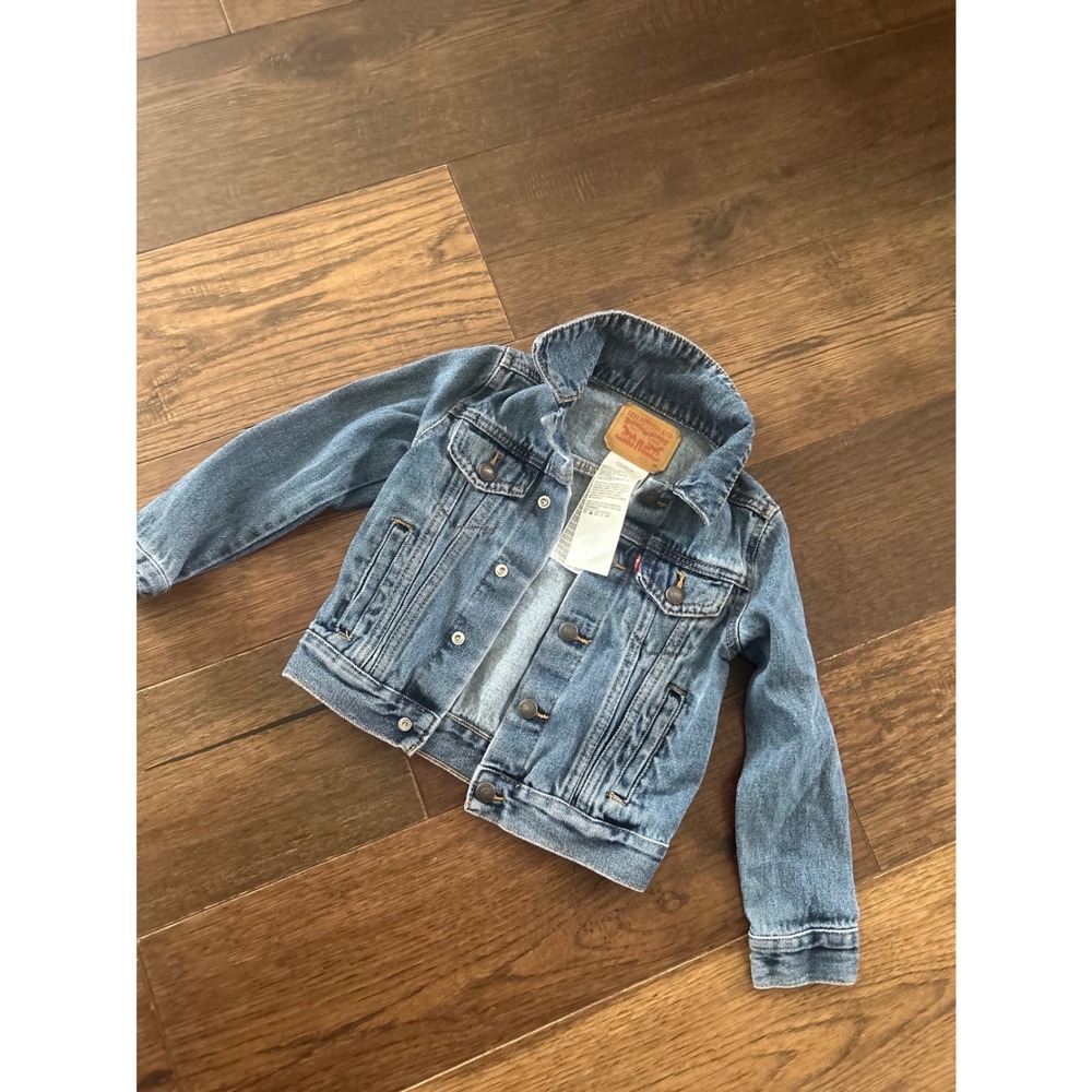 Levi Strauss Kids Denim Trucker Jacket Medium Wash Blue 4R 4T 100% Cotton